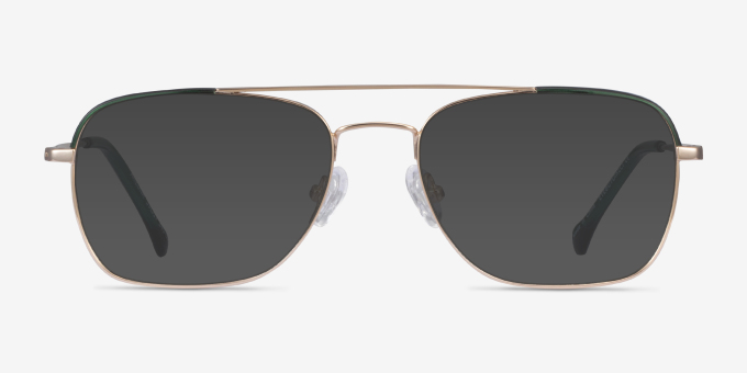 Arizona Green Gold AcetateEyeglass Frames from EyeBuyDirect, with Tinted Lenses
