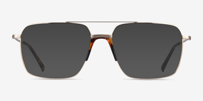 Matt Gold Tortoise AcetateEyeglass Frames from EyeBuyDirect, with Tinted Lenses