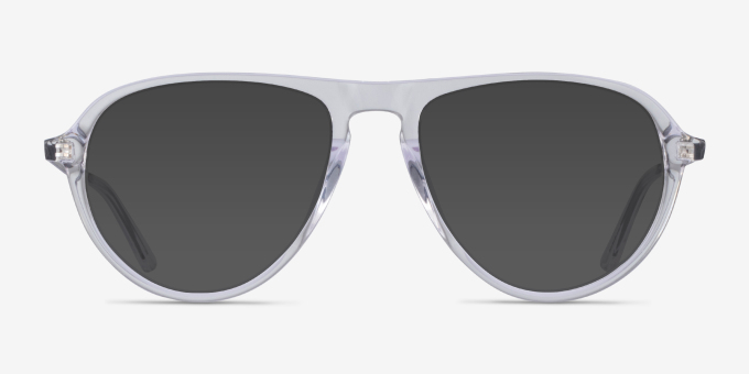 Stratosphere Clear Matte Black AcetateEyeglass Frames from EyeBuyDirect, with Tinted Lenses