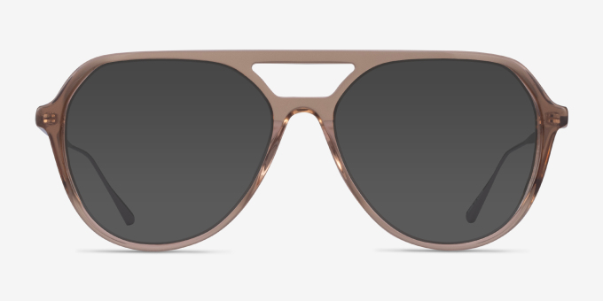 Cumulus Clear Brown Silver AcetateEyeglass Frames from EyeBuyDirect, with Tinted Lenses