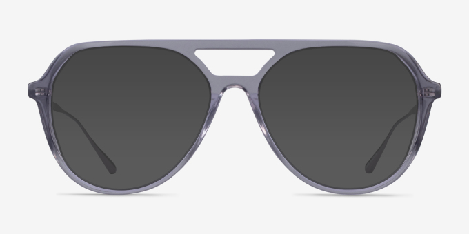 Cumulus Clear Gray Silver AcetateEyeglass Frames from EyeBuyDirect, with Tinted Lenses