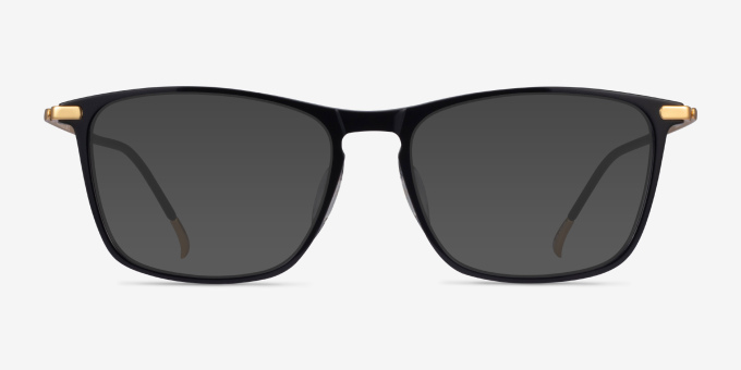 Estuary Black Gold AcetateEyeglass Frames from EyeBuyDirect, with Tinted Lenses