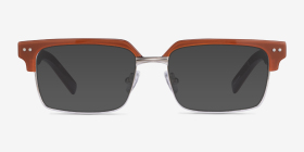 Byron Brown Silver Acétate Montures de lunettes de vue d'EyeBuyDirect, with Tinted Lenses