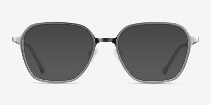 Atami Gray Silver AcetateEyeglass Frames from EyeBuyDirect, with Tinted Lenses