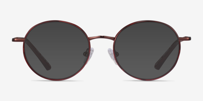 Ikigai Clear Brown Red Copper AcetateEyeglass Frames from EyeBuyDirect, with Tinted Lenses