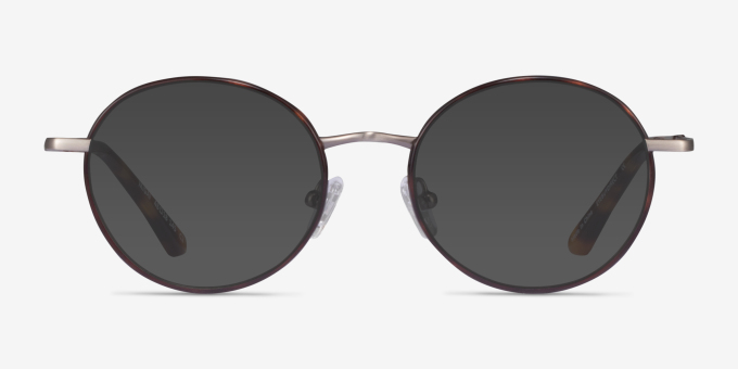 Ikigai Tortoise Gunmetal AcetateEyeglass Frames from EyeBuyDirect, with Tinted Lenses