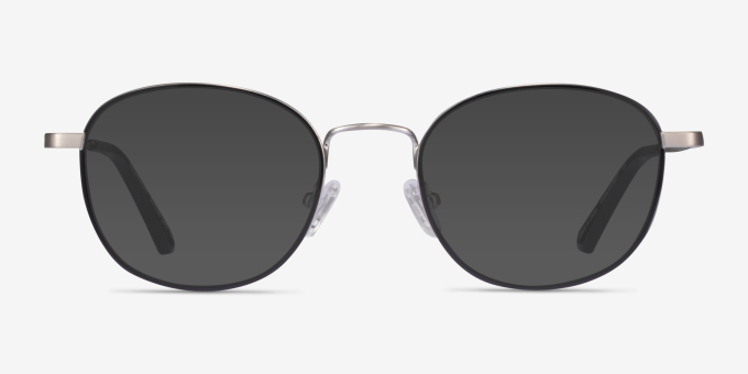 Kogarashi Black Silver AcetateEyeglass Frames from EyeBuyDirect, with Tinted Lenses