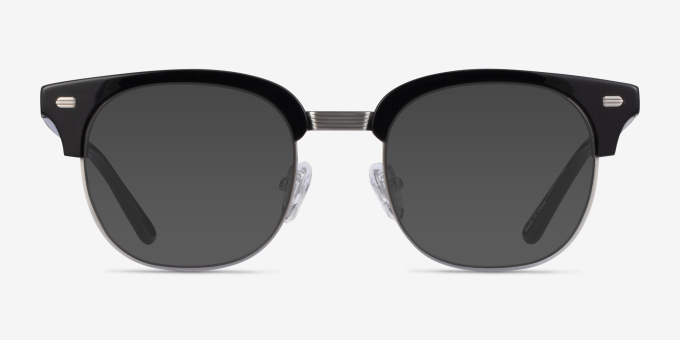 Komorebi Black Silver AcetateEyeglass Frames from EyeBuyDirect, with Tinted Lenses