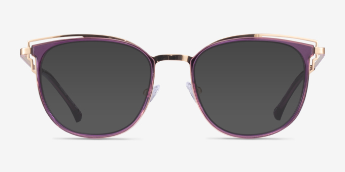 Moving Clear Purple Gold AcetateEyeglass Frames from EyeBuyDirect, with Tinted Lenses