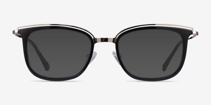 Tonight Black Gold AcetateEyeglass Frames from EyeBuyDirect, with Tinted Lenses