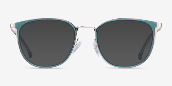 Midland Clear Teal Gold AcetateEyeglass Frames from EyeBuyDirect, with Tinted Lenses
