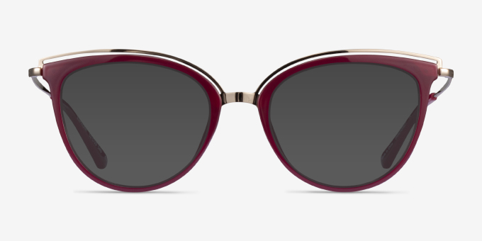 Euphony Burgundy Gold AcetateEyeglass Frames from EyeBuyDirect, with Tinted Lenses