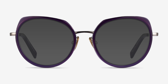 Lonsdale Clear Purple Light Gold AcetateEyeglass Frames from EyeBuyDirect, with Tinted Lenses