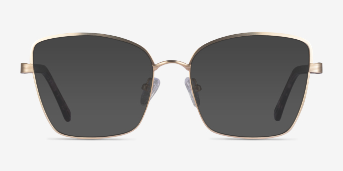 Beginning Gold Floral AcetateEyeglass Frames from EyeBuyDirect, with Tinted Lenses