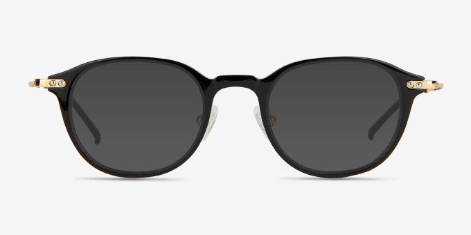 Jones Black Gold AcetateEyeglass Frames from EyeBuyDirect, with Tinted Lenses