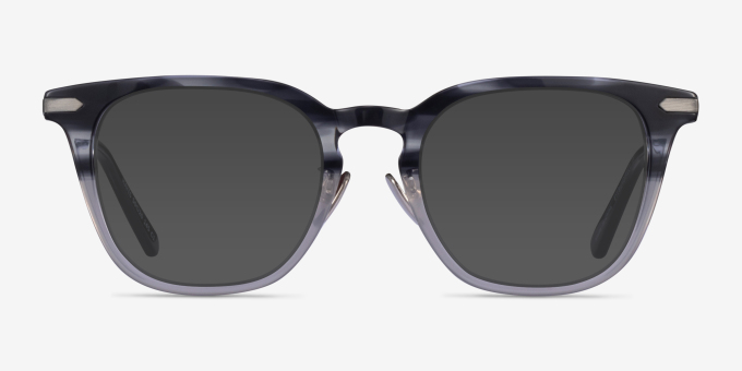 Hayes Gray Striped Gunmetal AcetateEyeglass Frames from EyeBuyDirect, with Tinted Lenses