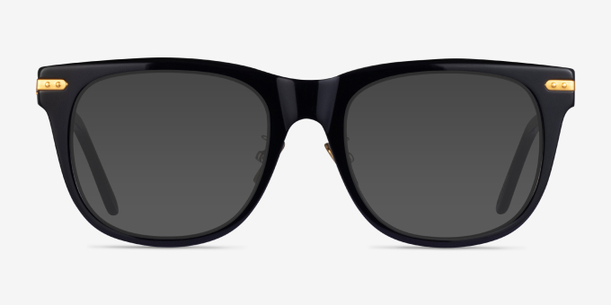 Jefferson Black Gold AcetateEyeglass Frames from EyeBuyDirect, with Tinted Lenses