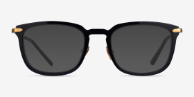 Clayton Black Gold Acétate Montures de lunettes de vue d'EyeBuyDirect, with Tinted Lenses