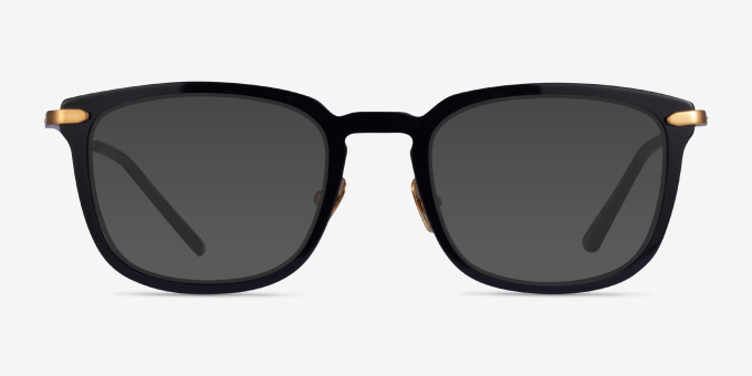 Clayton Black Gold AcetateEyeglass Frames from EyeBuyDirect, with Tinted Lenses