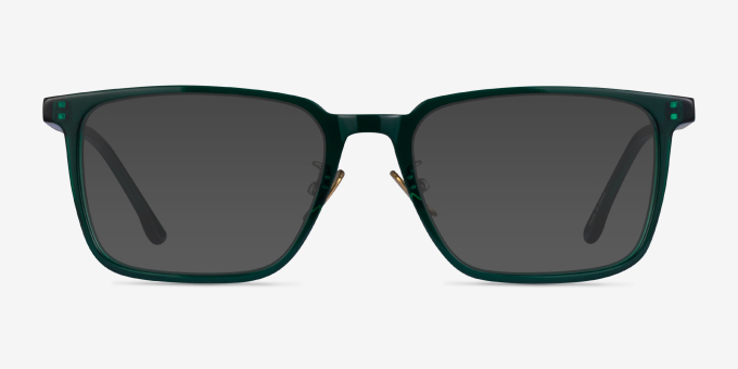 Pierce Dark Green AcetateEyeglass Frames from EyeBuyDirect, with Tinted Lenses