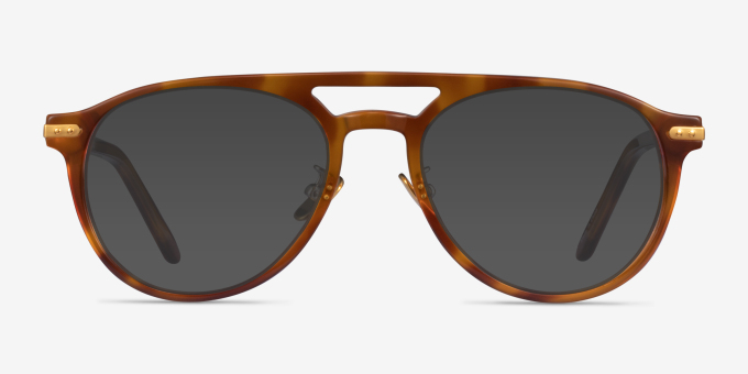 Aston Brown Tortoise Gold AcetateEyeglass Frames from EyeBuyDirect, with Tinted Lenses