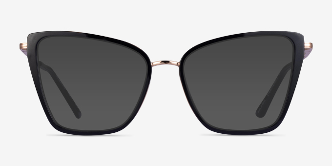 Jacqueline Black Gold AcetateEyeglass Frames from EyeBuyDirect, with Tinted Lenses