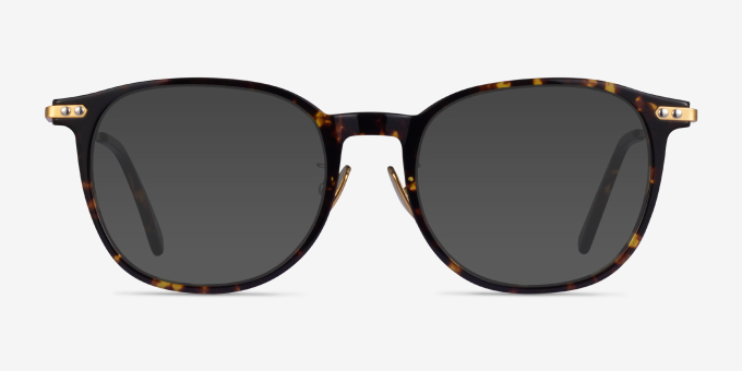 Hollis Tortoise Gold AcétateMontures de lunettes de vue d'EyeBuyDirect, Avec des Verres Teintés