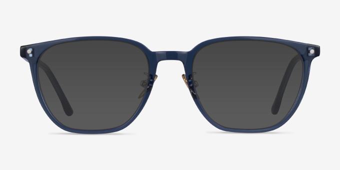 Hunter Clear Blue AcetateEyeglass Frames from EyeBuyDirect, with Tinted Lenses