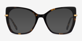 Delancey Tortoise Gold Acétate Montures de lunettes de vue d'EyeBuyDirect, with Tinted Lenses