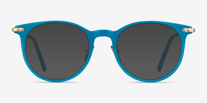 Francene Aqua Gold AcetateEyeglass Frames from EyeBuyDirect, with Tinted Lenses