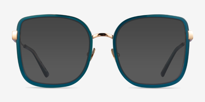 Margot Teal Gold AcetateEyeglass Frames from EyeBuyDirect, with Tinted Lenses
