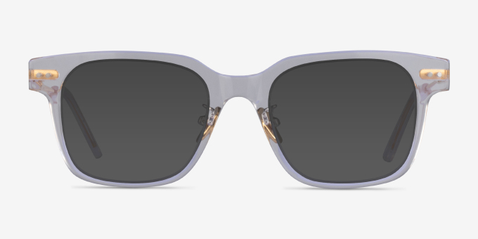 Blythe Clear Gold AcetateEyeglass Frames from EyeBuyDirect, with Tinted Lenses