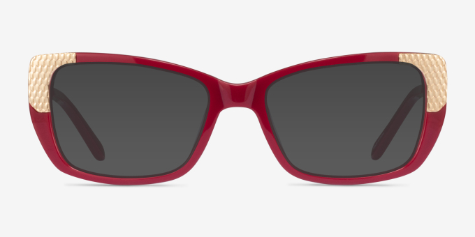 Gilded Burgundy Gold AcetateEyeglass Frames from EyeBuyDirect, with Tinted Lenses