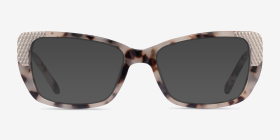 Gilded Ivory Tortoise Silver Acétate Montures de lunettes de vue d'EyeBuyDirect, with Tinted Lenses