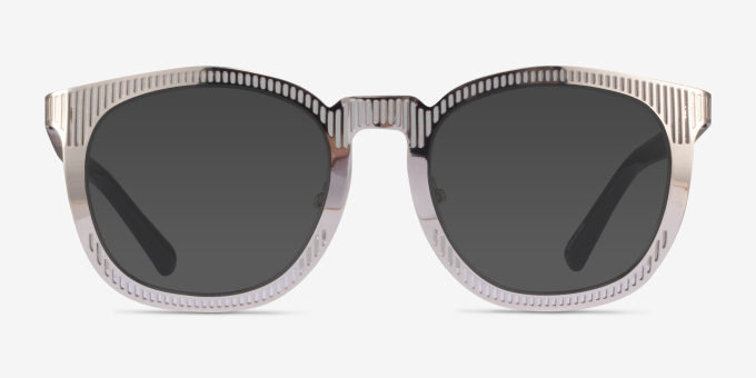 Wright Silver AcetateEyeglass Frames from EyeBuyDirect, with Tinted Lenses