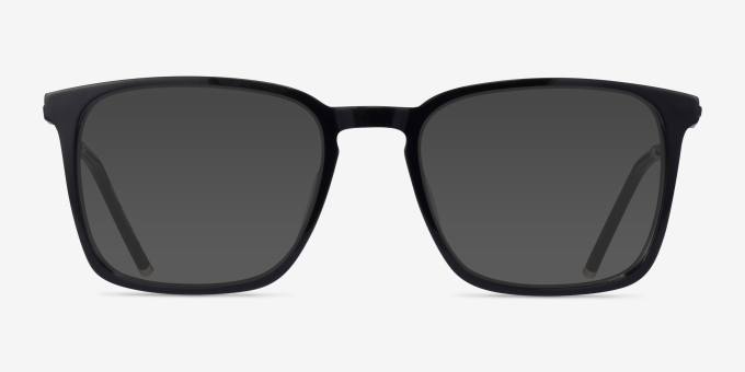 Local Black Gold AcetateEyeglass Frames from EyeBuyDirect, with Tinted Lenses