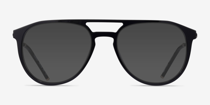 Tourist Black Gold AcetateEyeglass Frames from EyeBuyDirect, with Tinted Lenses