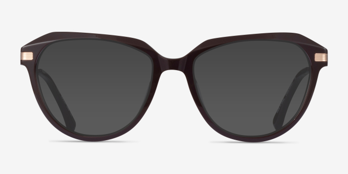 Exec Brown Gold AcetateEyeglass Frames from EyeBuyDirect, with Tinted Lenses