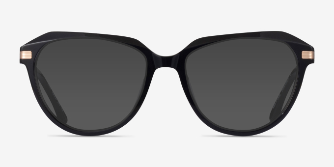 Exec Black Gold AcetateEyeglass Frames from EyeBuyDirect, with Tinted Lenses