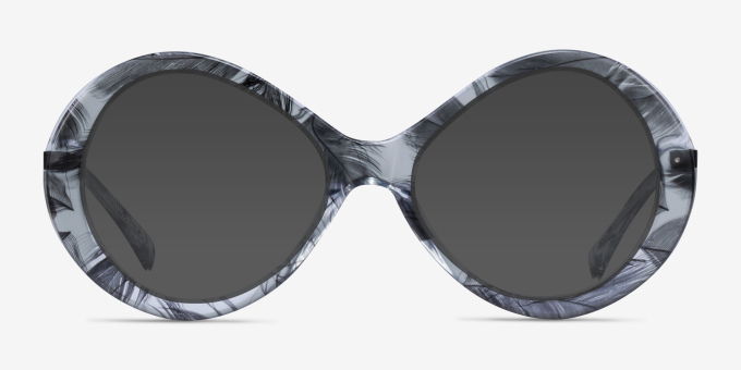 Endless Black Striped AcetateEyeglass Frames from EyeBuyDirect, with Tinted Lenses