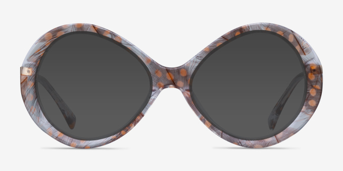 Endless Orange Striped AcetateEyeglass Frames from EyeBuyDirect, with Tinted Lenses