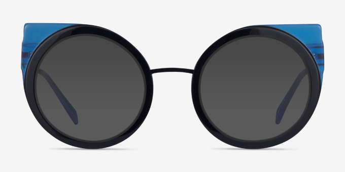 Khoa Blue Black AcetateEyeglass Frames from EyeBuyDirect, with Tinted Lenses