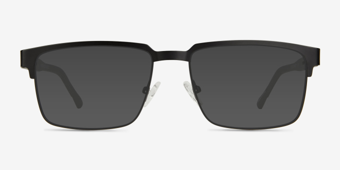 Video Matte Black MetalEyeglass Frames from EyeBuyDirect, with Tinted Lenses