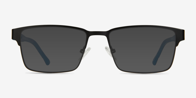 Victory Matte Black Blue MetalEyeglass Frames from EyeBuyDirect, with Tinted Lenses