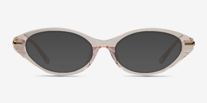 Lovely Clear Champagne AcetateEyeglass Frames from EyeBuyDirect, with Tinted Lenses