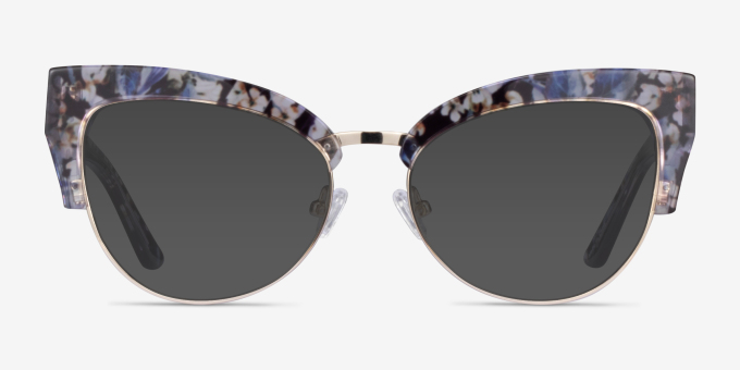 Freesia Purple Floral Gold AcetateEyeglass Frames from EyeBuyDirect, with Tinted Lenses