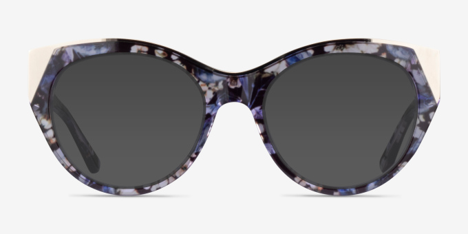 Lilium Purple Floral Gold AcetateEyeglass Frames from EyeBuyDirect, with Tinted Lenses