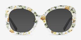 Paeonia Yellow Floral Acétate Montures de lunettes de vue d'EyeBuyDirect, with Tinted Lenses