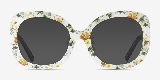Paeonia Yellow Floral AcetateEyeglass Frames from EyeBuyDirect, with Tinted Lenses