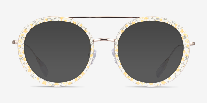 Plumeria Yellow Floral AcetateEyeglass Frames from EyeBuyDirect, with Tinted Lenses